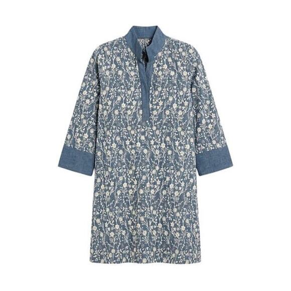 TUCKERNUCK Embroidered Chambray Wildflower Meadows Megan Dress Size L NWT - Picture 8 of 8